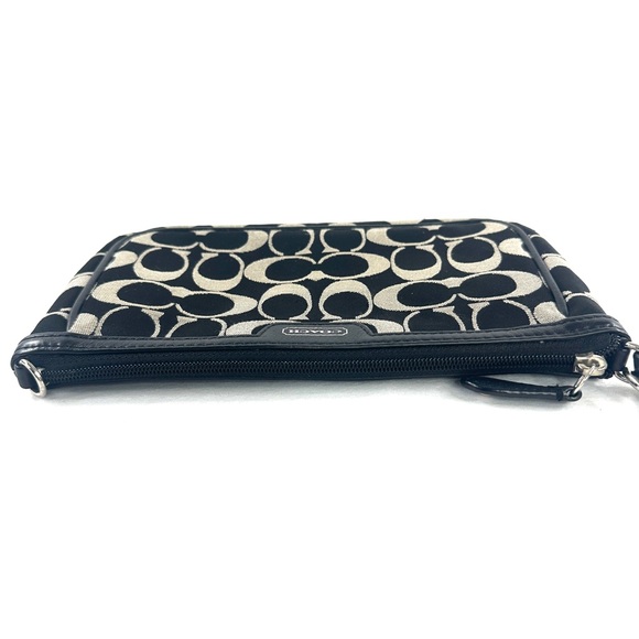 Coach Black White Signature Jacquard Mini Bag Clutch Wristlet Shoulder Bag - Picture 6 of 8